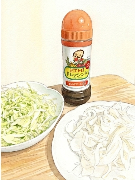 ピエトロドレッシングと千キャベ、スラオニ