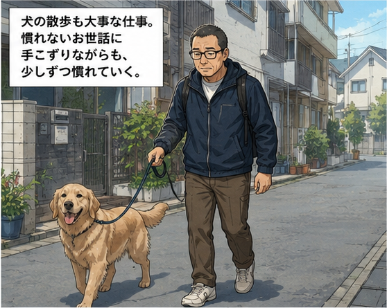 入居者の犬の散歩