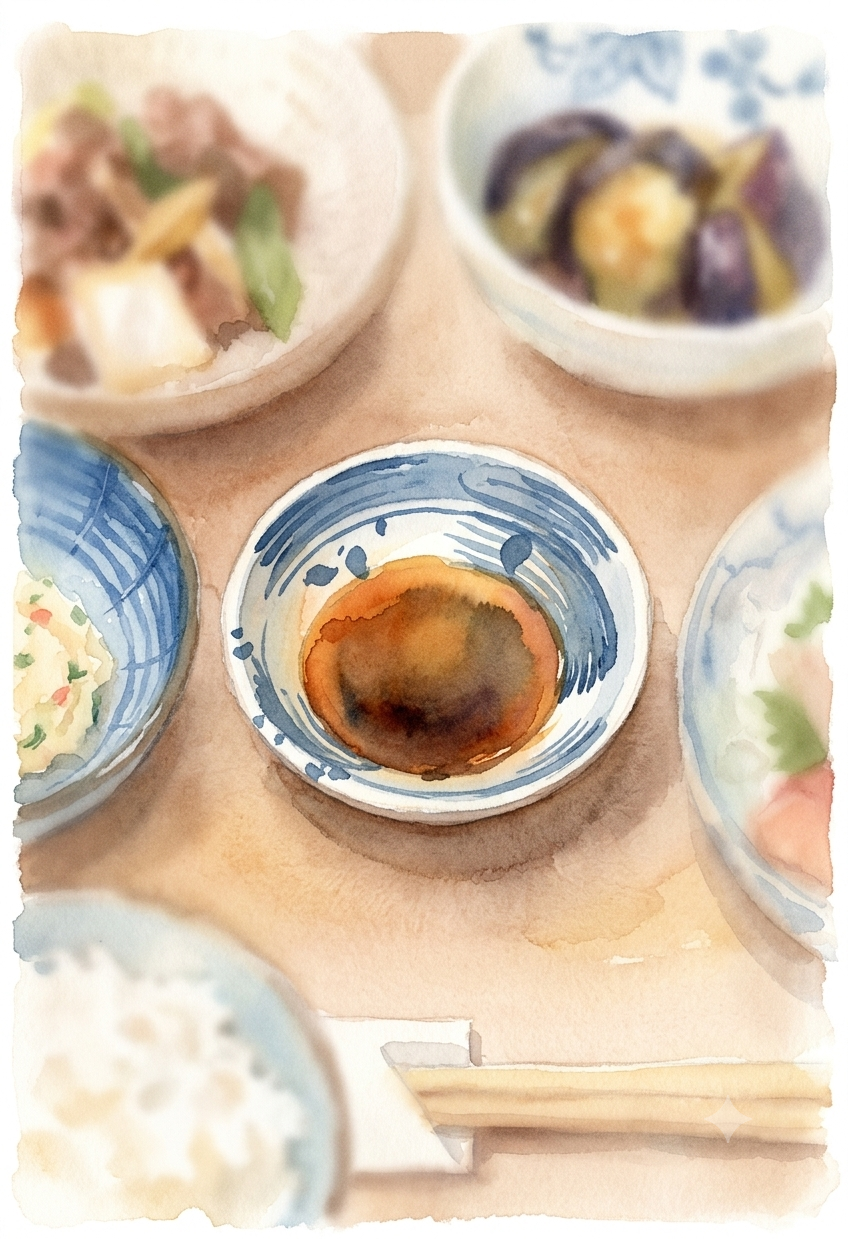 食卓の醤油皿